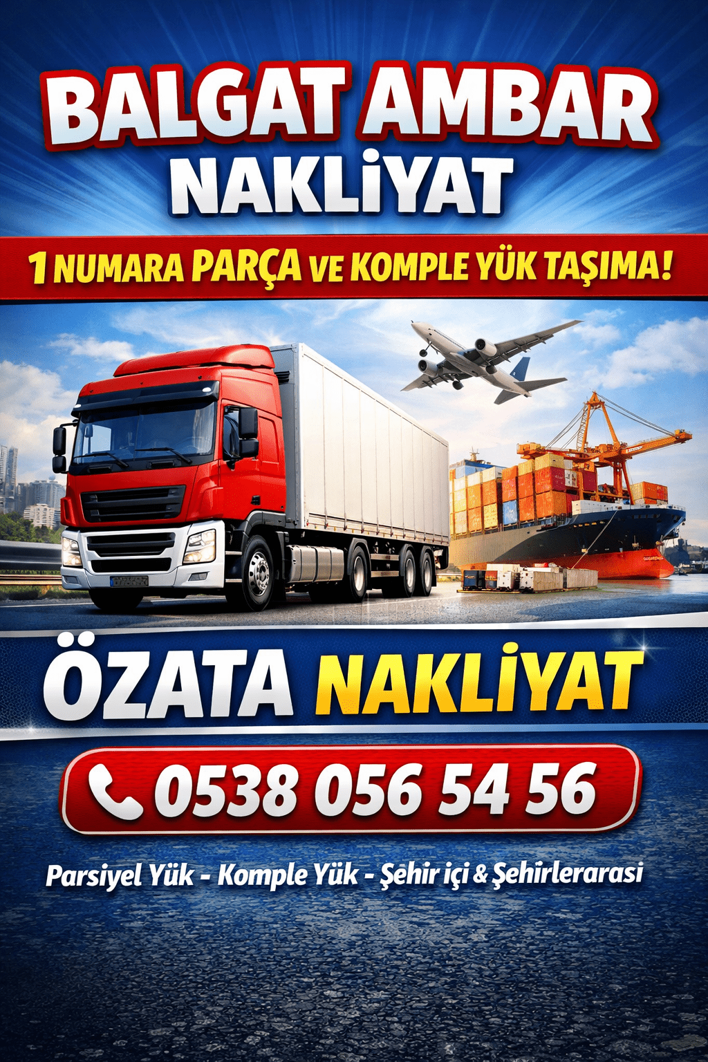 Balgat ambar nakliyat parça ve komple yük taşıma hizmeti Ankara